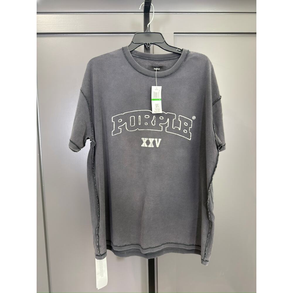 NWT Purple Brand Textured Inside Out Tee in 'Black, M, $145 MSRP
